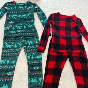 Boys cat and Jack thin fleece pajama sets ( both)